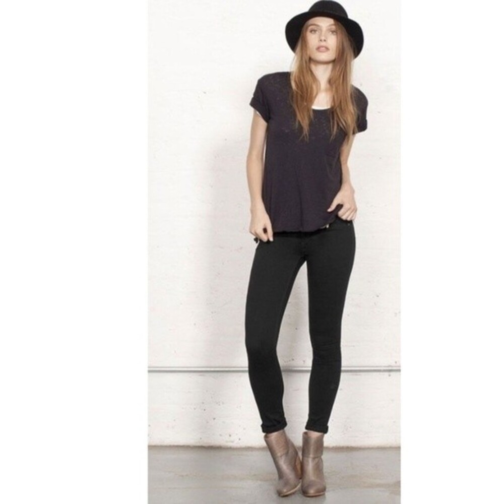Rag & Bone The Legging Black Plush Jeans 26